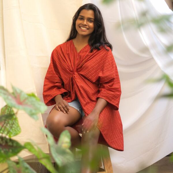 Aarna – Brick Red Butterfly Top