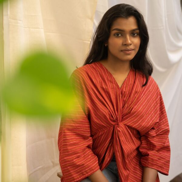 Aarna – Brick Red Butterfly Top - Image 2