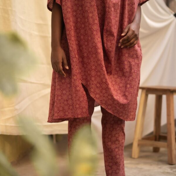 Idika Maroon Ajrakh Co-ord Set - Image 4