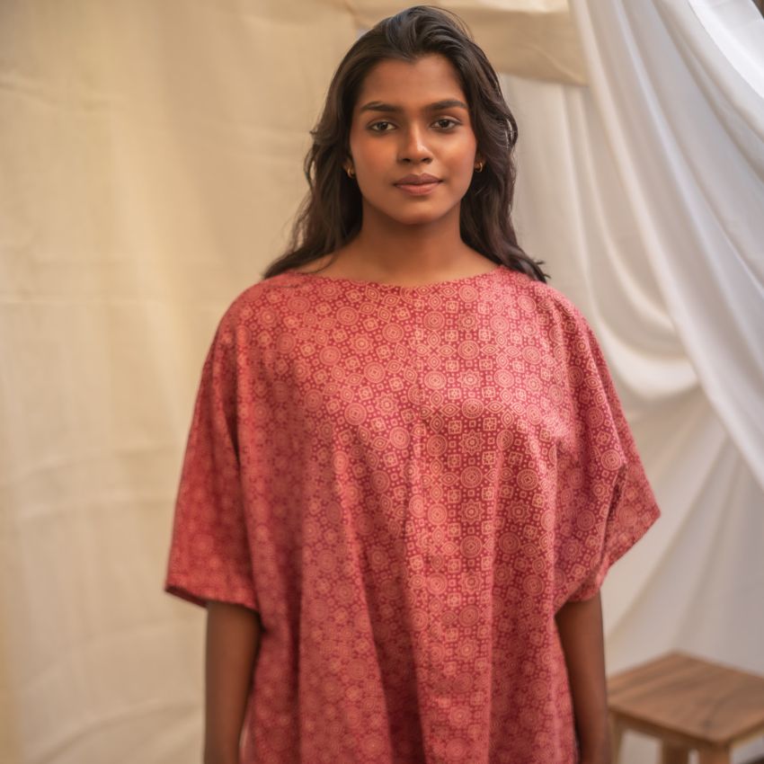 Idika Maroon Ajrakh Co-ord Set