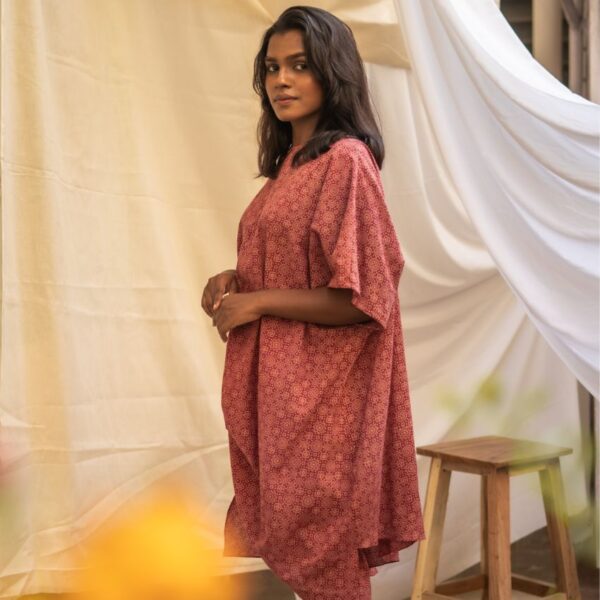 Idika Maroon Ajrakh Co-ord Set - Image 2