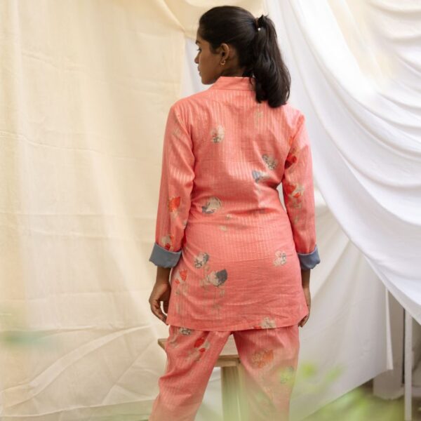Tara Salmon Pink Floral Co-ord Set - Image 2