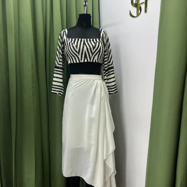 Black And White Sequin Blouse - Image 2