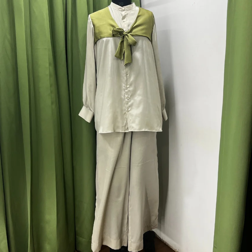 Diti - Light Grey and Green Co-ord Set