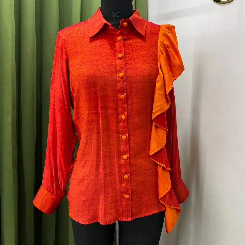 Pink and Orange Designer Resort Shirt