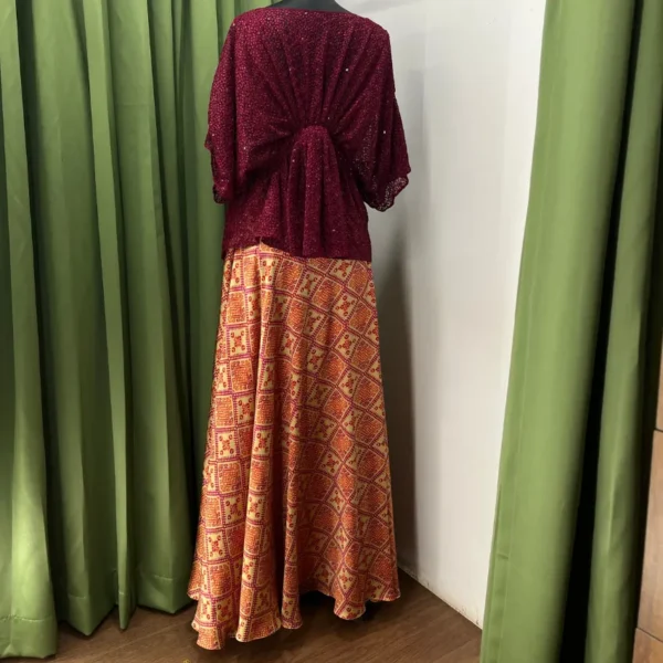 Harsa - Sequin Top and Printed Skirt Set - Image 2