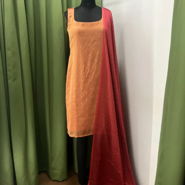 Kandota Kurta and Dupatta - Peach