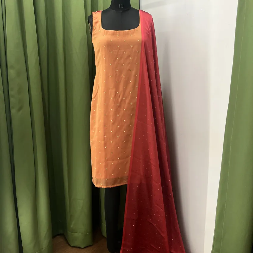 Kandota Kurta and Dupatta - Peach
