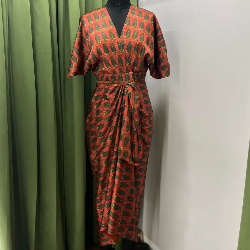 Manjari - Printed Overlap Draped Dress