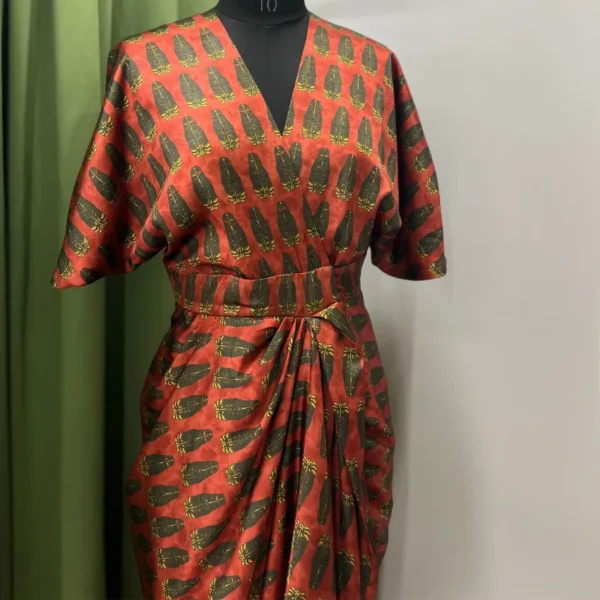 Manjari - Printed Overlap Draped Dress - Image 2