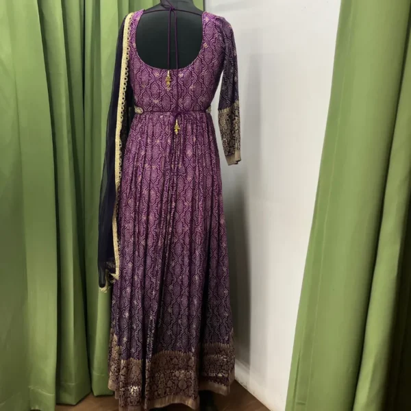 Nalini - Purple Printed Anarkali - Image 2