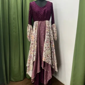 Navika - Purple Printed Layered Anarkali