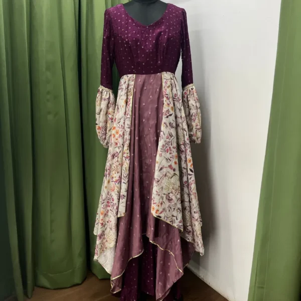 Navika - Purple Printed Layered Anarkali