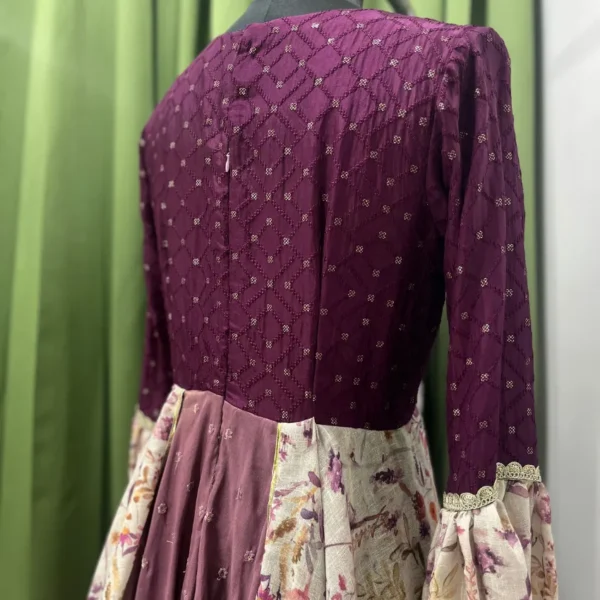 Navika - Purple Printed Layered Anarkali - Image 2