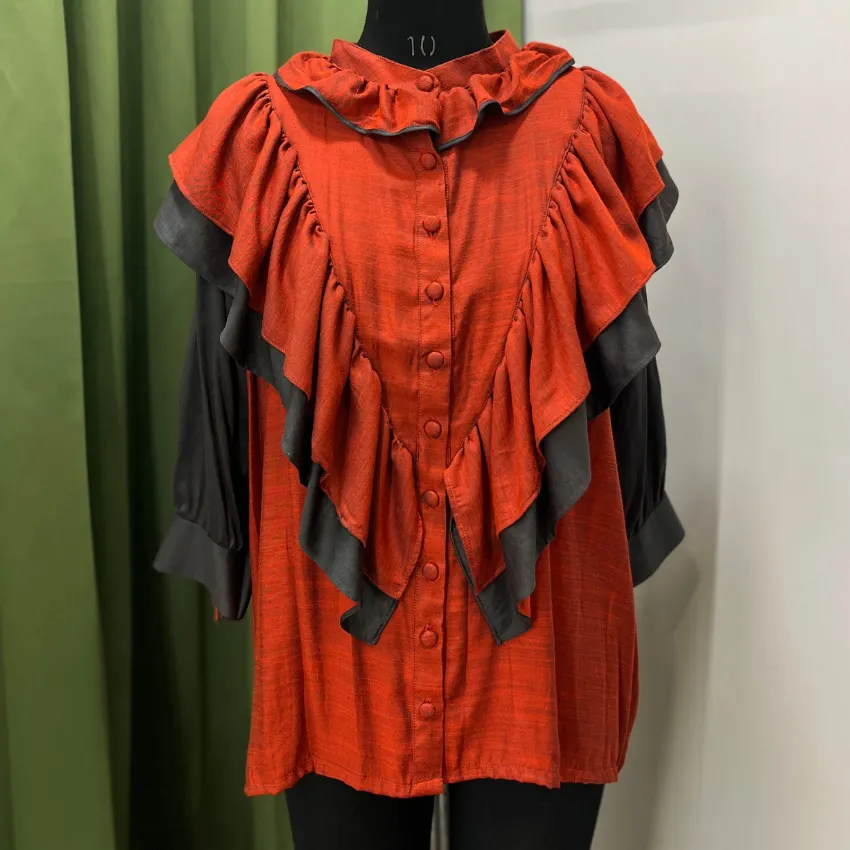 Red and Grey Designer Resort Shirt