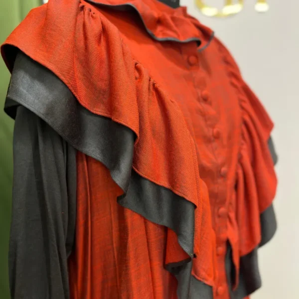 Red and Grey Designer Resort Shirt - Image 3