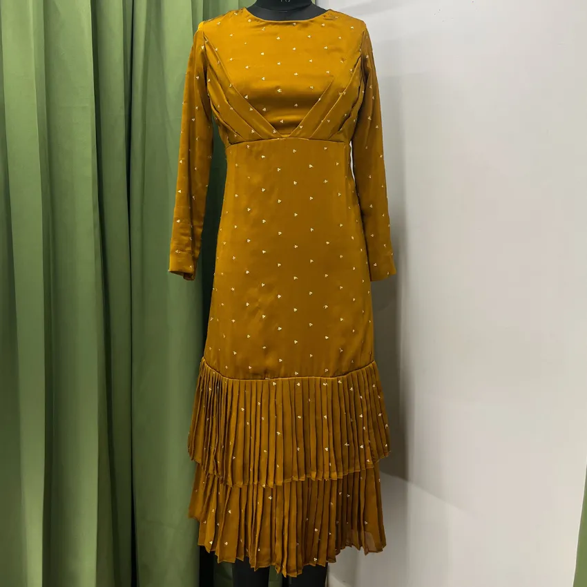 Rasala - Mustard Pleated Dress