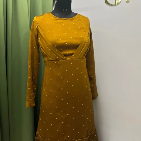 Rasala - Mustard Pleated Dress - Image 2
