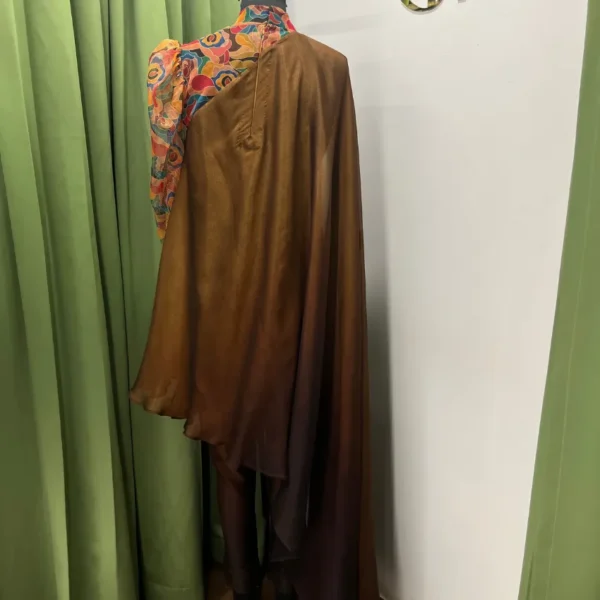 Samitha- Asymmetrical Ombre Brown Kaftan - Image 3