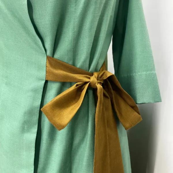 Ulka – Cyan and Khaki Bow Co-ord Set - Image 3