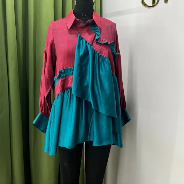 Willow - Pink And Blue Designer Resort Shirt