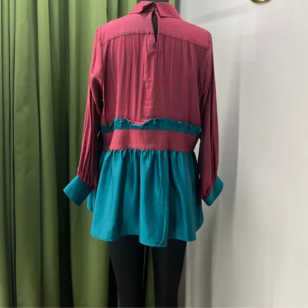 Willow - Pink And Blue Designer Resort Shirt - Image 3